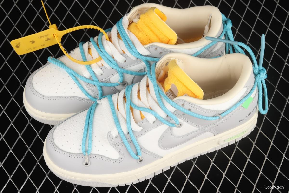 OFF-White x NIKE DUNK Low OW white gray leisure sports skateboard shoes DM1602-115