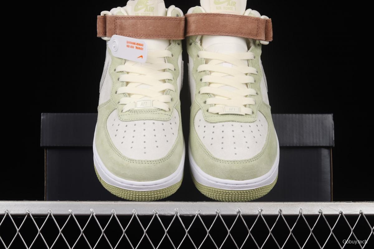 NIKE Air Force 1 Mid'07 light green gray color matching medium top casual board shoes AL6896-558