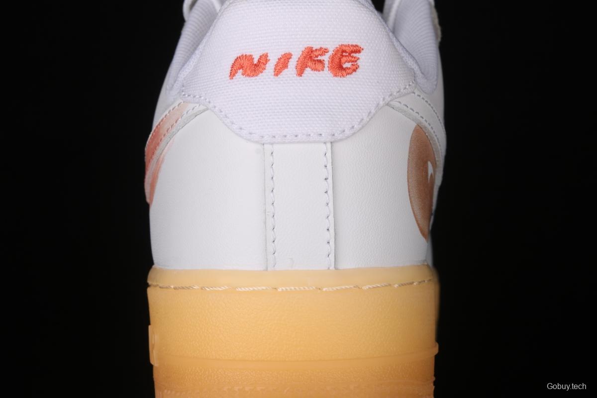 Mayumi Yamase x NIKE Flyleather Air Force 1 white hand-painted graffiti low upper shoes DB3598-100