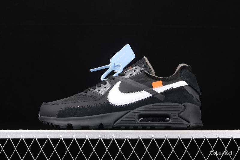 OFF-White x NIKE Air Max 90 OW joint limited edition classic air cushion running shoes AA7293-001