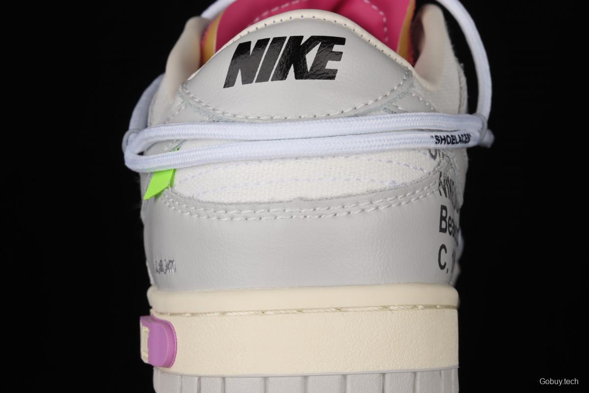 OFF-White x NIKE DUNK Low 04 of 50 OW white gray leisure sports skateboard shoes DM1602-118