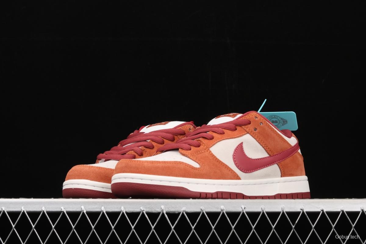 NIKE SB DUNK Low Pro brown-red color matching low-top casual board shoes BQ6817-202