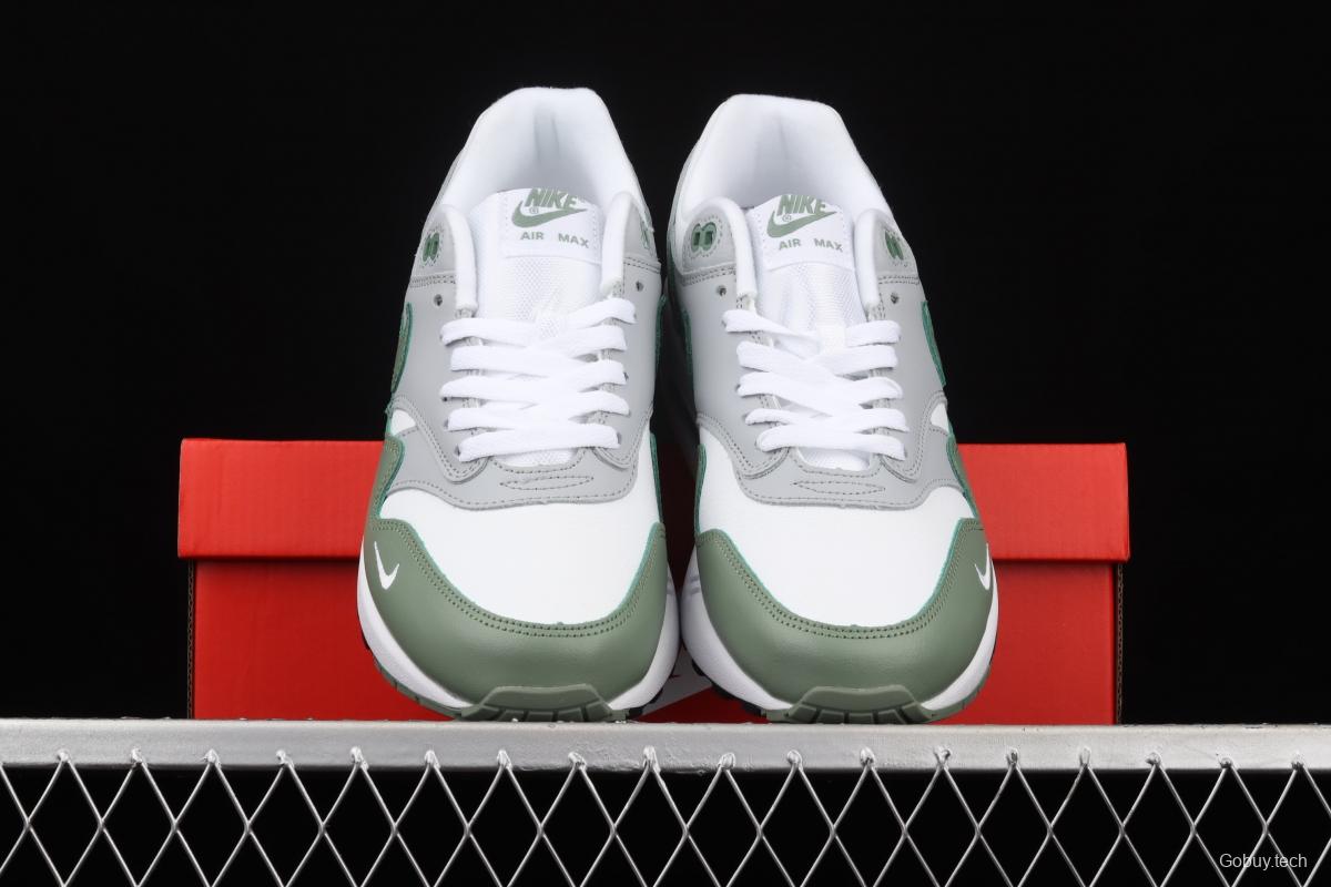 NIKE Air Max 1 gray-green leather half-palm air cushion retro running shoes DB5074-100