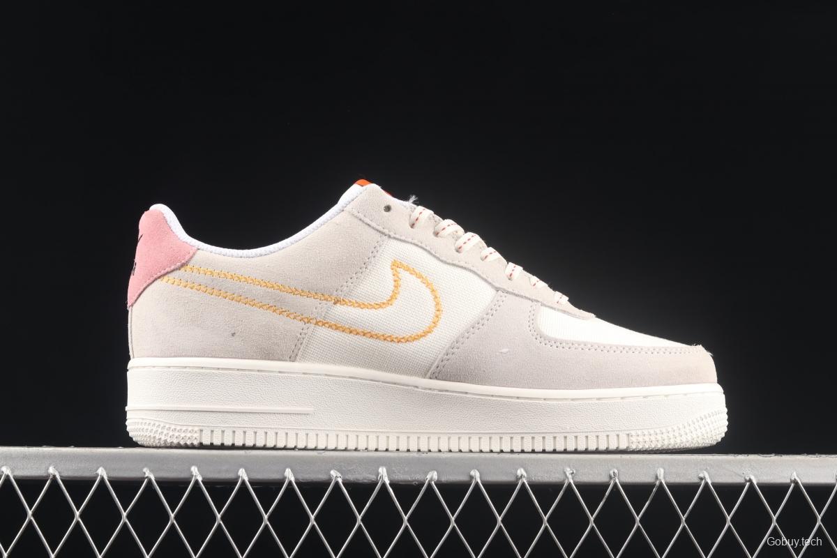 NIKE Air Force 1 Low Sail lipstick embroidered low-top casual board shoes DQ7656-100