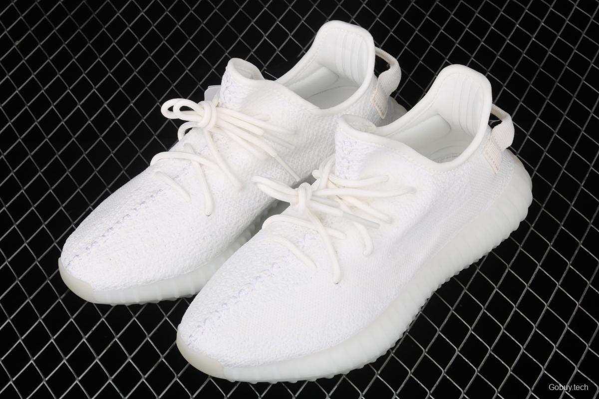 Adidas Yeezy 350V2 All White Real Boost Basf das coconut 350 second generation CP9366 fluorescent white BASF popcorn