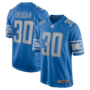 Men's Jeff Okudah Blue 2020 Draft First Round Pick Player Limited Team Jersey