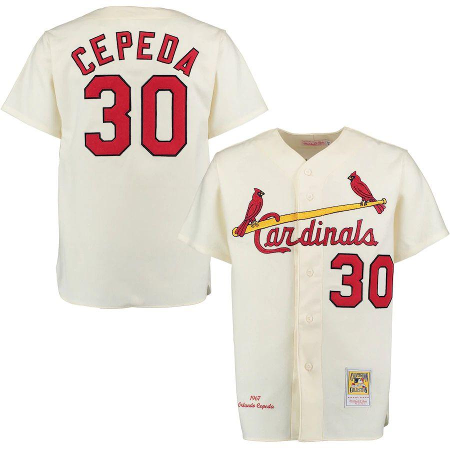 Men's 1967 Orlando Cepeda Cream Home Throwback Jersey