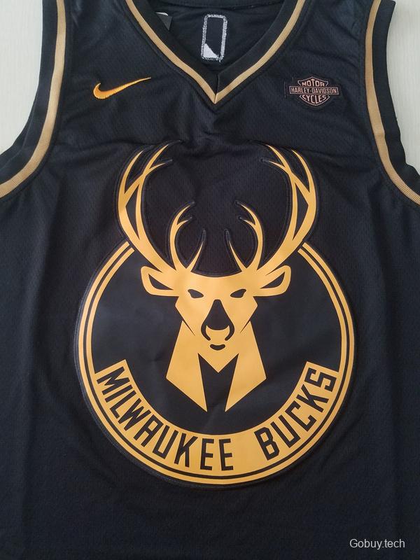 Giannis Antetokounmpo 34 Black Golden Edition Jersey