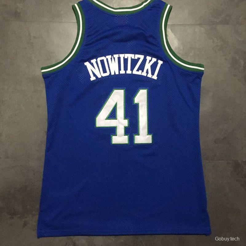 Men's Dirk Nowitzki Blue Retro Classic Team Jersey