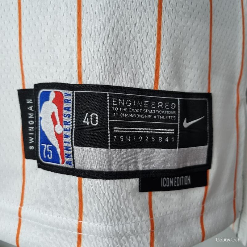 75th Anniversary Orlando Magic McGrady #1 White And Orange NBA Jersey