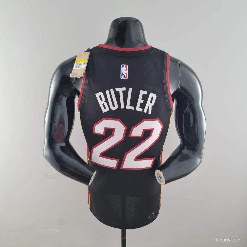 75th Anniversary Miami Heat BUTLER#22 Black NBA Jersey