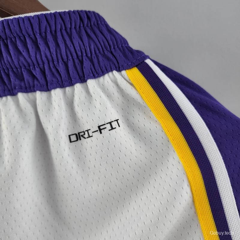 75th Anniversary Los Angeles Lakers White NBA Shorts 