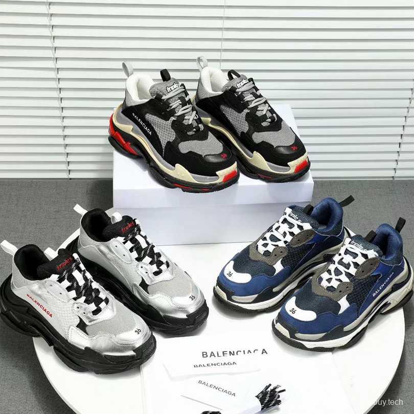 Men/Women Balenciaga Triple S MutiColor Clear Sole 3 Color Sneaker Item 6380340