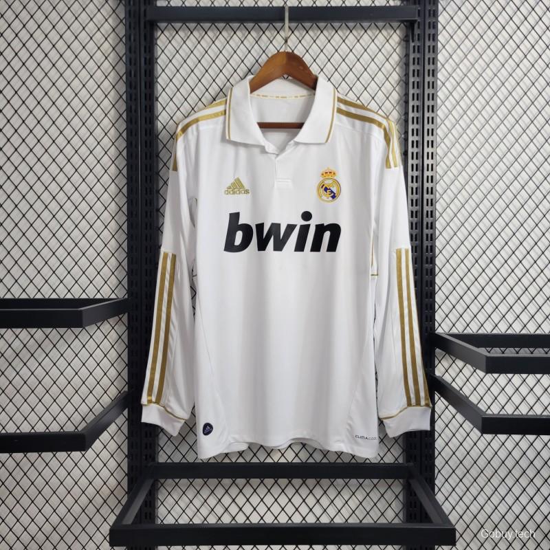 Retro Real Madrid 11/12 Long Sleeve Home Jersey