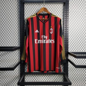 Retro Long Sleeve 2013-14 AC Milan Home Jersey