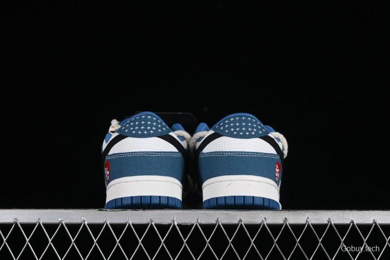 Nike Dunk Low Retro High Street Style Sashiko Stitch Hemp Rope Deconstructed SB Lace-Up Low-Top Casual Sneakers - DV0834-101