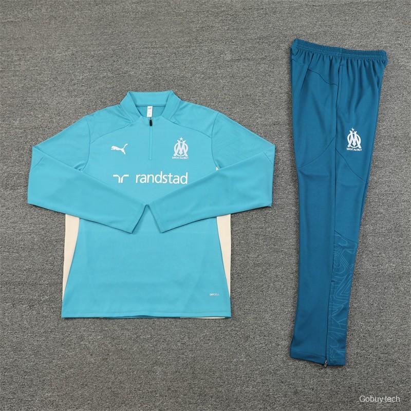 24/25 Olympique Marseille Lake Green Half Zipper Jacket+Long Pants