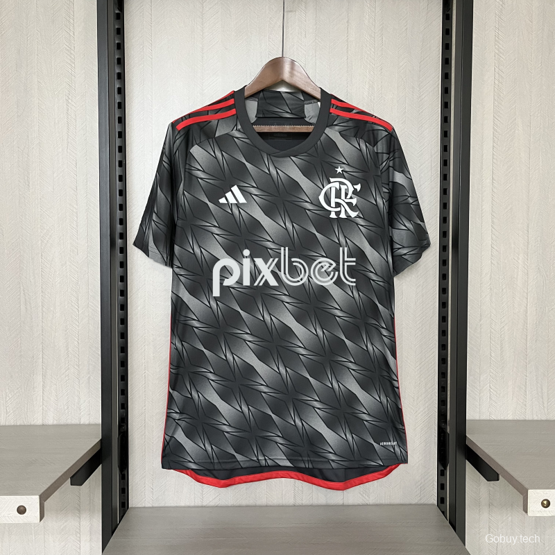 24/25 Flamengo Third Black Jersey With Full Sponsor