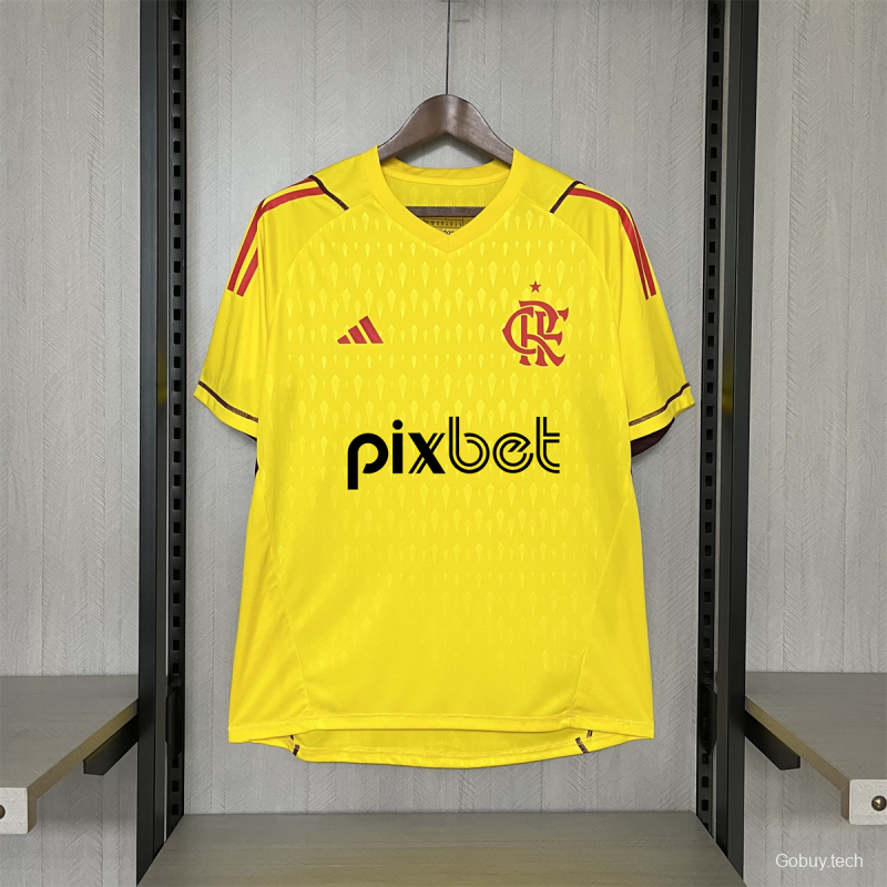 24/25 Flamengo Limited Edition Goalkeeper Yellow With All Sponsors