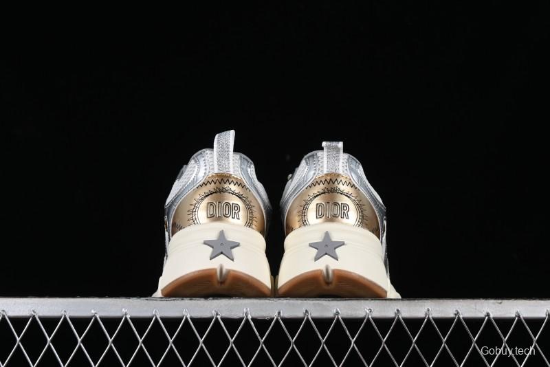 Dior Chrono Round Toe Lace-Up Lifestyle Casual Running Sneakers - 49G GOLDEN