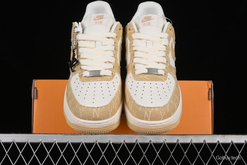 Nike Air Force 1 '07 Low LV Collaboration - Khaki Double Swoosh Low-Top Casual Sneakers - HD1968-027