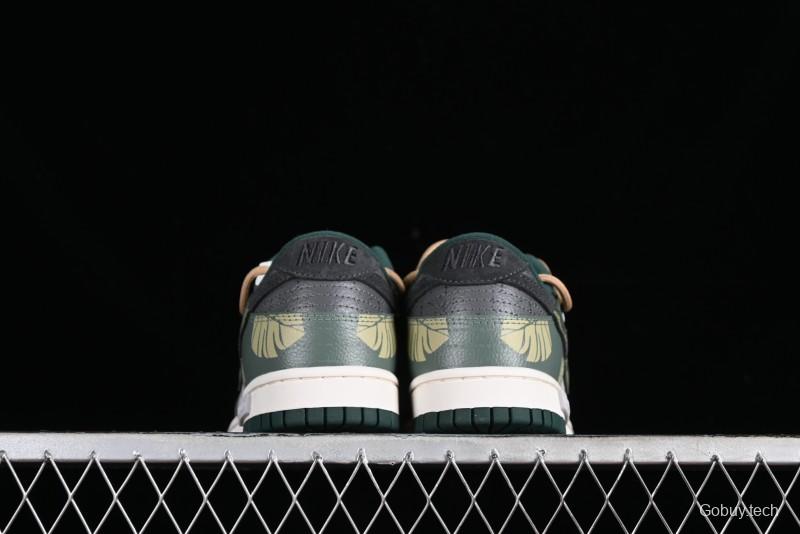Nike Dunk Low Panda Prank Jungle Crossing - Green Wild Floating Abyss Beige Brown Green SB Lace-Up Low-Top Casual Skate Shoes - FD0350-133