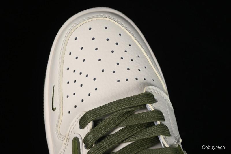 Nike Travis Scott x Fragment Design x Air Jordan 1 Low OG SP AJ1 Retro Sneakers in Sail Military Green - DM6688-602