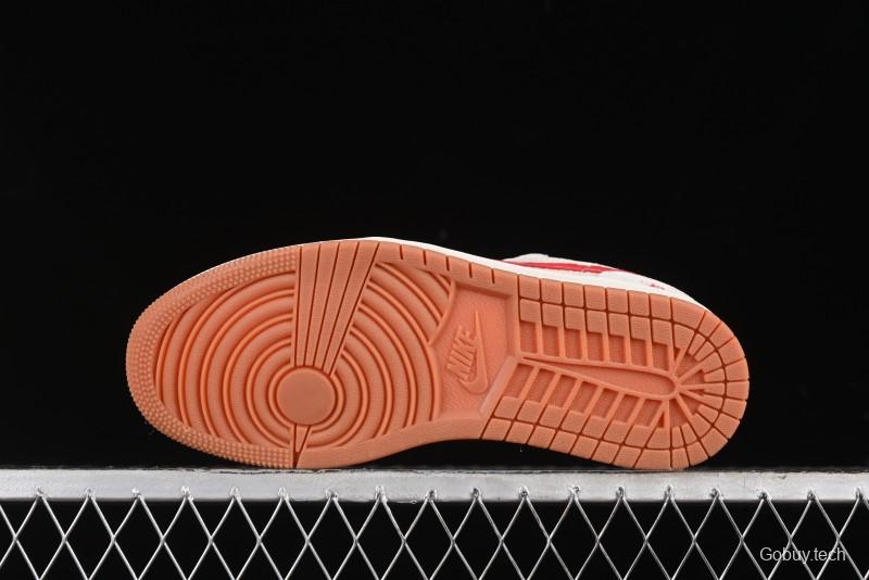 Nike Air Jordan 1 Low Stussy Collaboration - Pink Pig Retro Low-Top Basketball Shoes - SJ9950-023