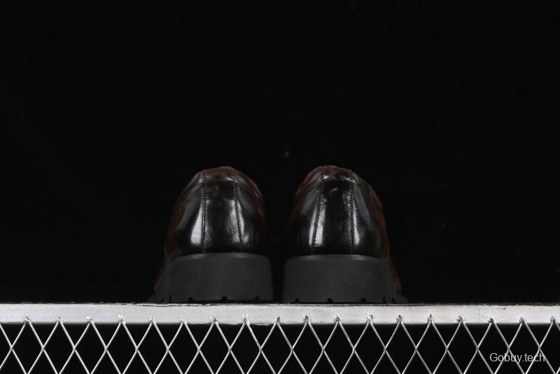 ECCO Block Derby Round Toe Genuine Leather Brogue Dress Shoes - 63667201002