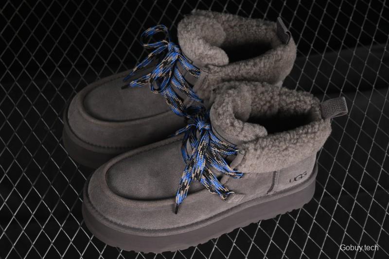 UGG Classic Mini II Fur Lace-Up Platform Mini Boots with Treadlite Outsole - 1143954