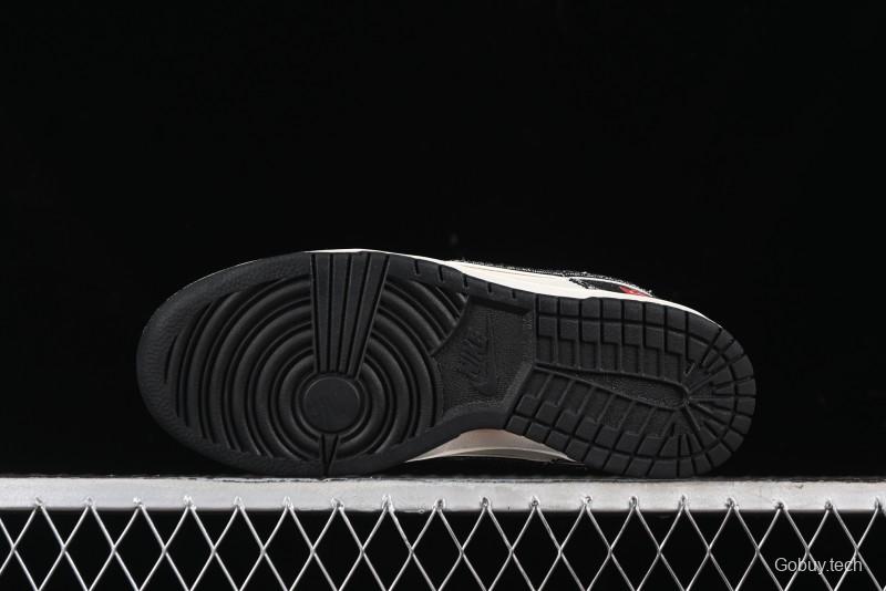 Nike SB Dunk Low Levi's Collaboration - Black Printed Denim Anniversary Customized Low-Top Casual Sneakers - XX2025-109
