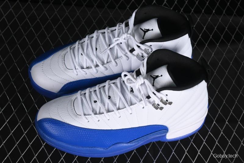 Nike Air Jordan 12 Retro Basketball Shoes in White and Blue - CT8013-140