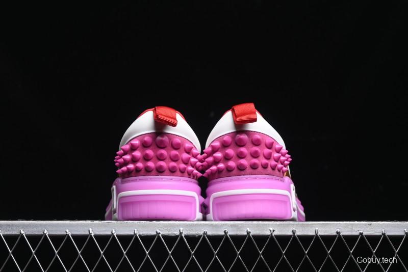 Christian Louboutin Funnyto Flat French Luxury Brand Low-Top Sneakers in Purple Color Block - X.D4