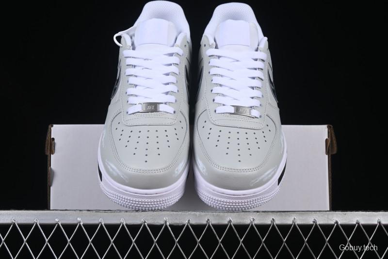 Nike Air Force 1 '07 Low Shadow Knight Grey White Black Casual Sneakers - CW2288-111