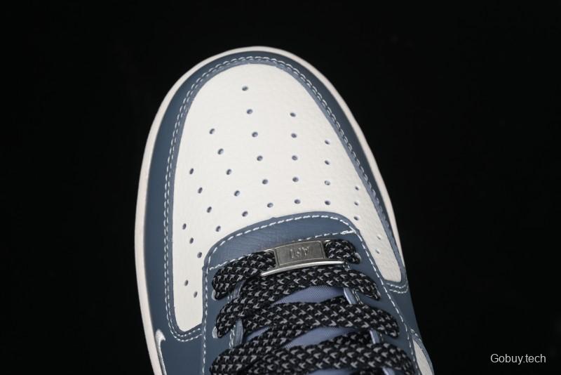 Nike Air Force 1 '07 Low Stussy Collaboration Bright Blue Black Swoosh Low-Top Casual Sneakers - XZ3328-198