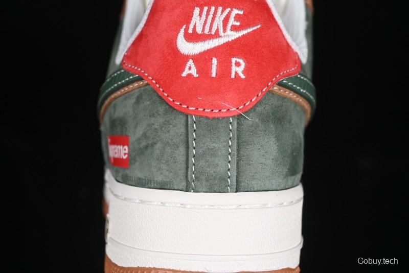 Nike Air Force 1 '07 Low Supreme Year of the Snake Limited Edition Green Brown Double Swoosh Casual Sneakers - DM6688-025
