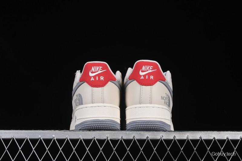 Nike Air Force 1 '07 Low The North Face Collaboration Patchwork Pigskin Red Tail Casual Sneakers - XZ6188-649