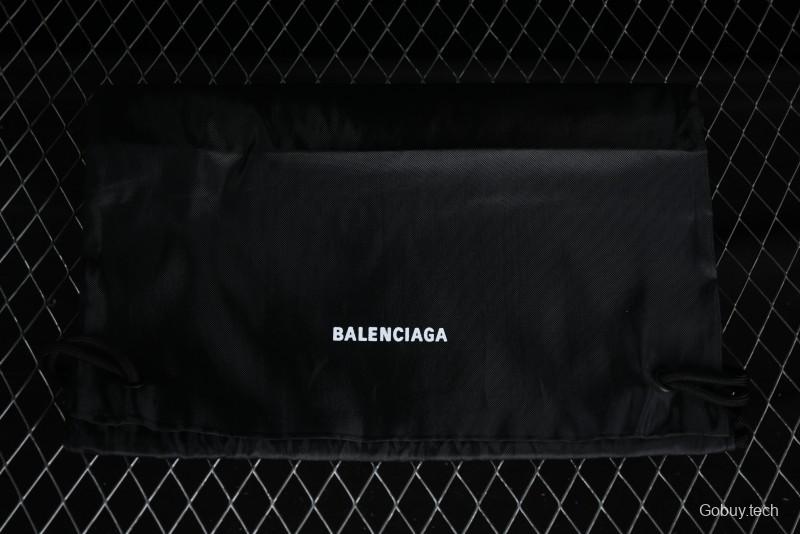 Balenciaga Monday Leather Round Toe Lace-Up Low-Top Lifestyle Sneakers - WDTSC9110