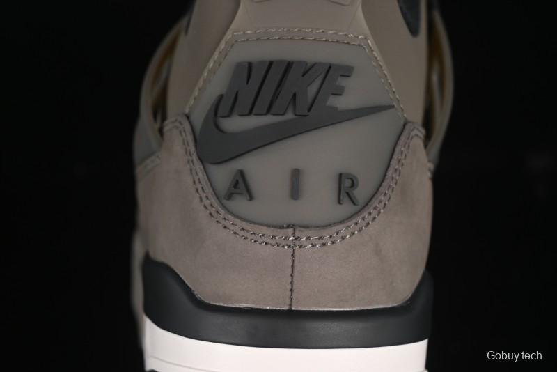Nike Air Jordan 4 Retro Sneakers in Cave Stone Brown Suede with Black Mesh - FV5029-200