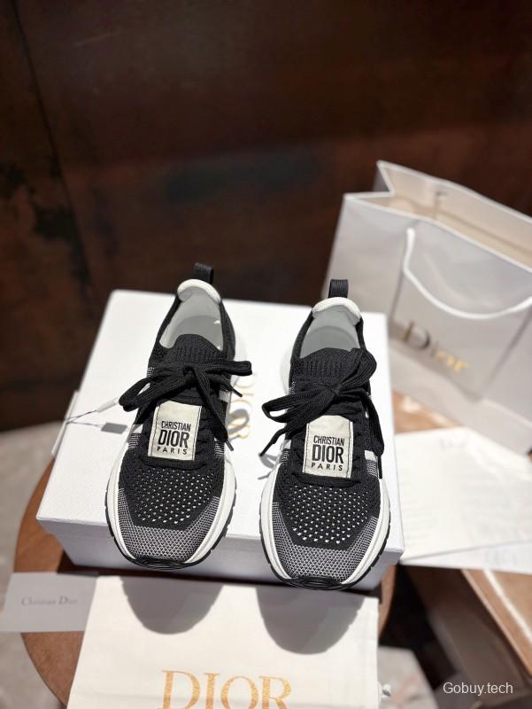 2025 Unisex Dior Black Grey Flyknit Sneakers LY00260