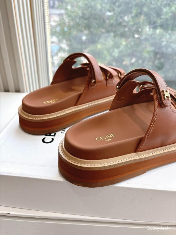 2025 CELINE Brown Leather Sandals