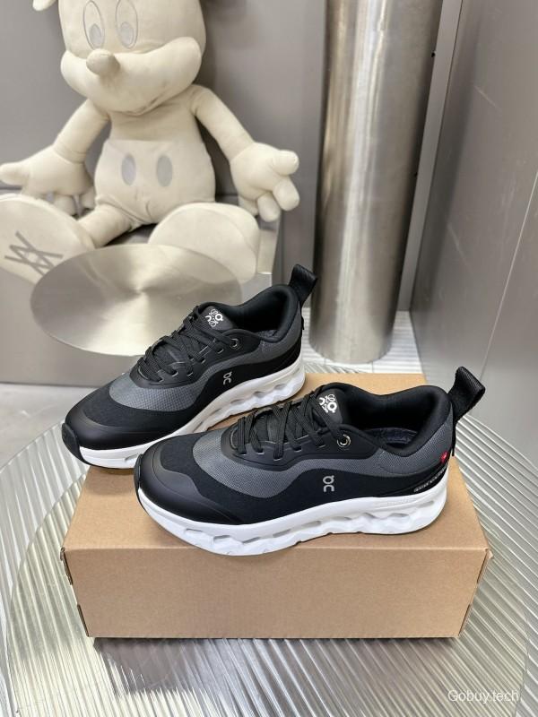 2025 Unisex Loewe Black Grey Leather Mesh Sneakers