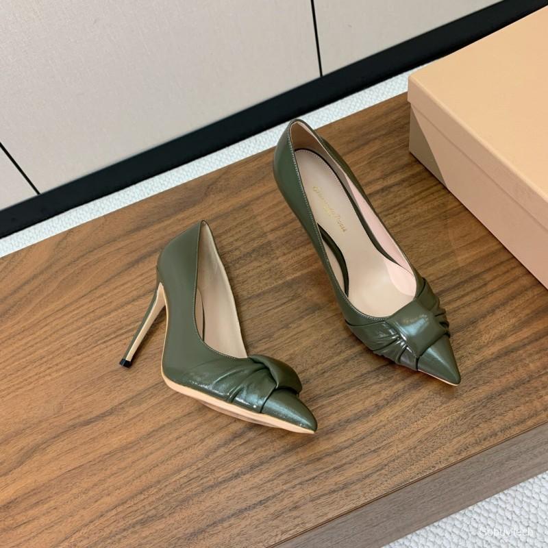 2025 Women Gianvito Rossi Green Patent Leather Pumps KFY00300