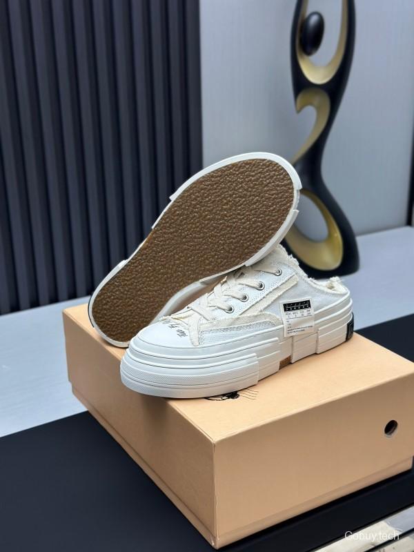 2025 Unisex XVESSEL White Canvas Plimsolls Vulcanized AS00240