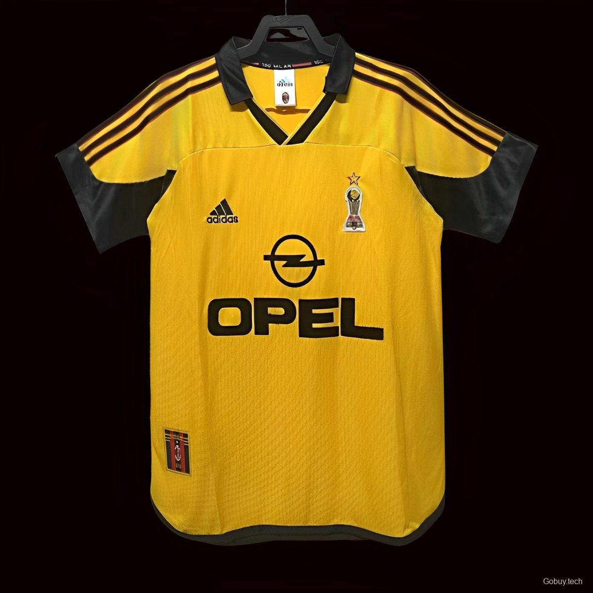 Retro 99/00 AC Milan Away Yellow Jersey