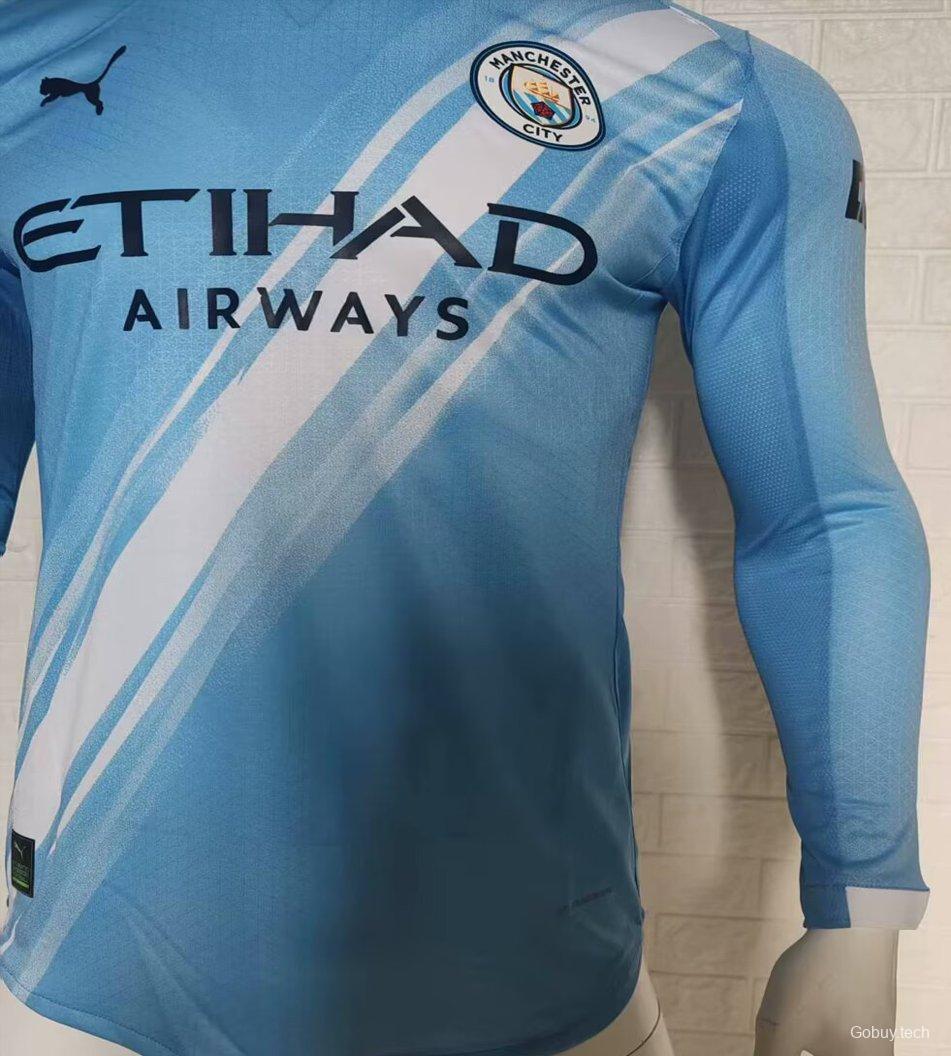 Player Version 25/26 Manchester City Home Long Sleeve Jersey